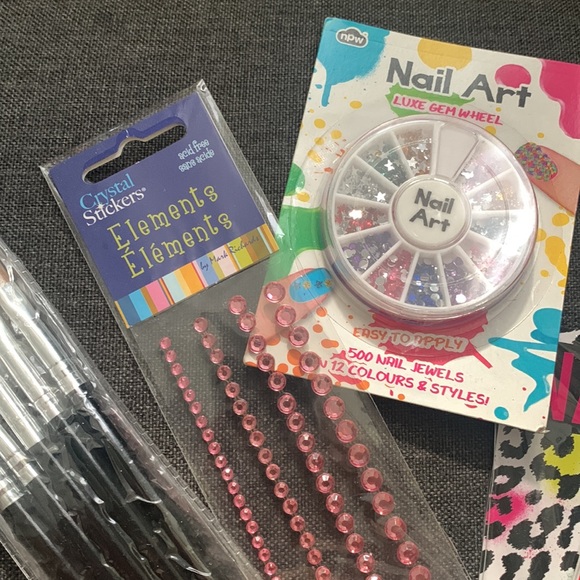 New Nail Art Decorations Stickers Jewels Tools Bundle - Picture 4 of 5
